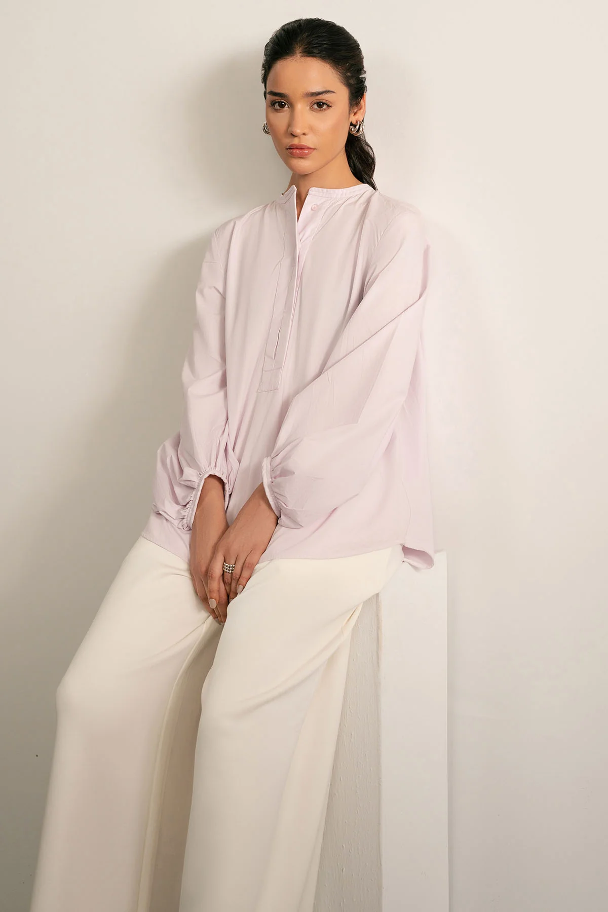 BALLOON SLEEVE POPLIN SHIRT - Image 8