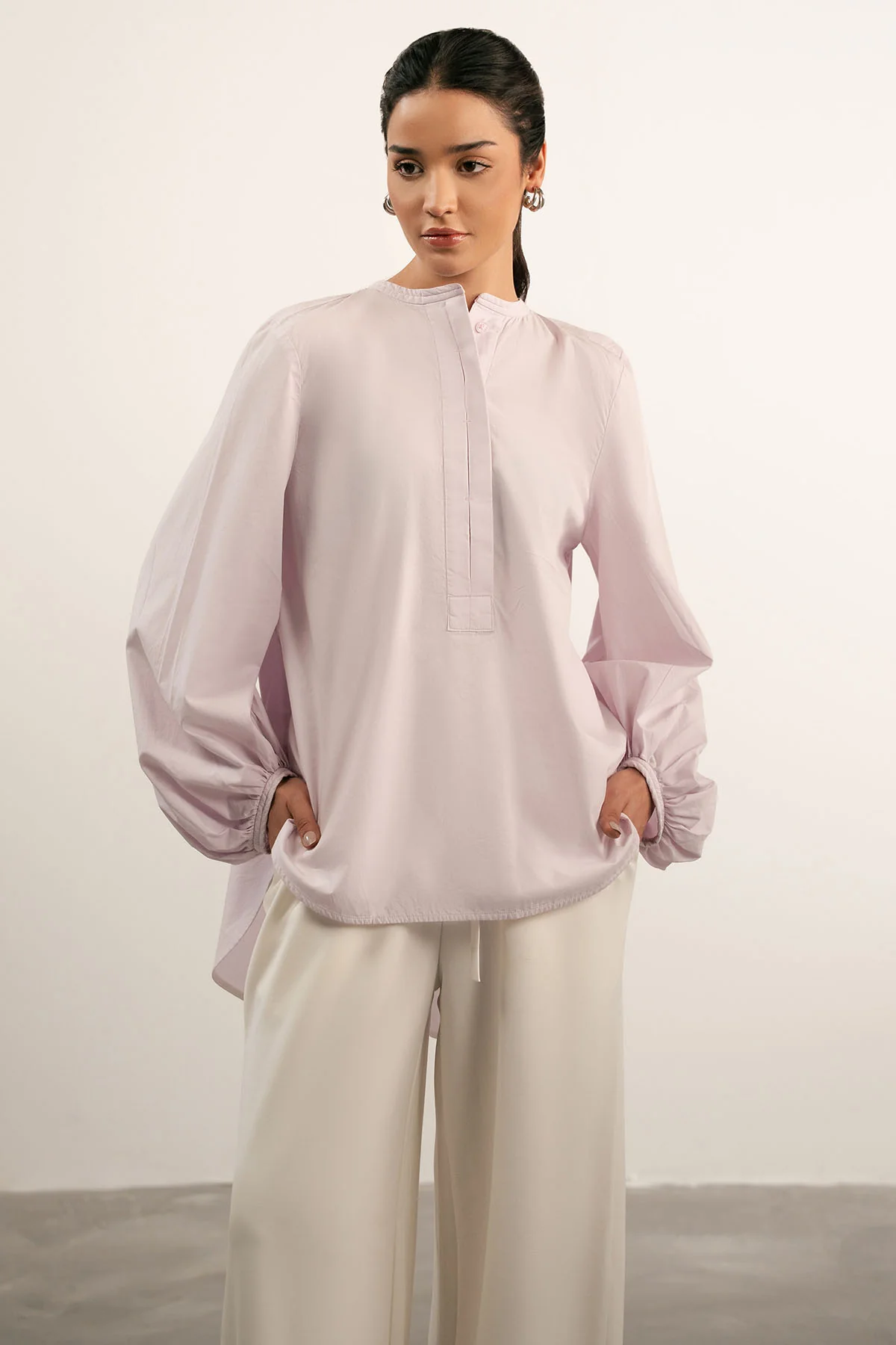 BALLOON SLEEVE POPLIN SHIRT - Image 9