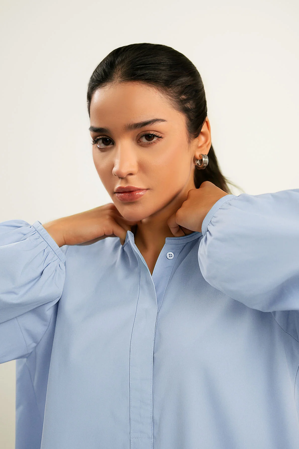 BALLOON SLEEVE POPLIN SHIRT - Image 4