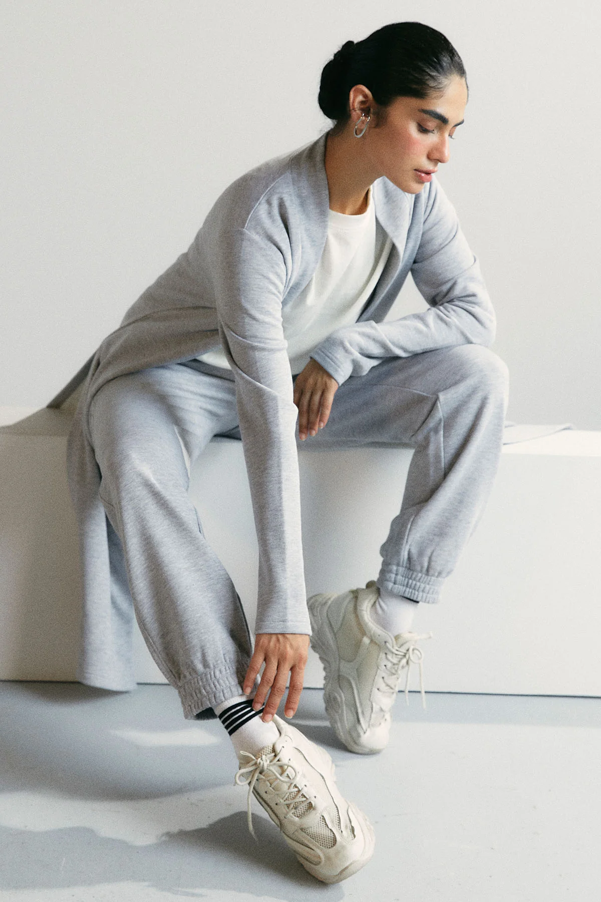 BASIC LONG CARDIGAN - PIMA TERRY - Image 4