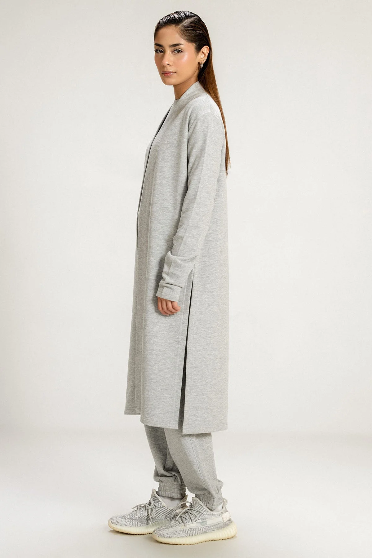 BASIC LONG CARDIGAN - PIMA TERRY - Image 7
