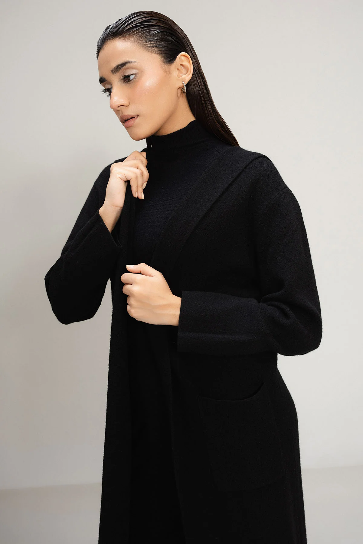 BLACK CARDIGAN - KNIT WEAR - Image 7
