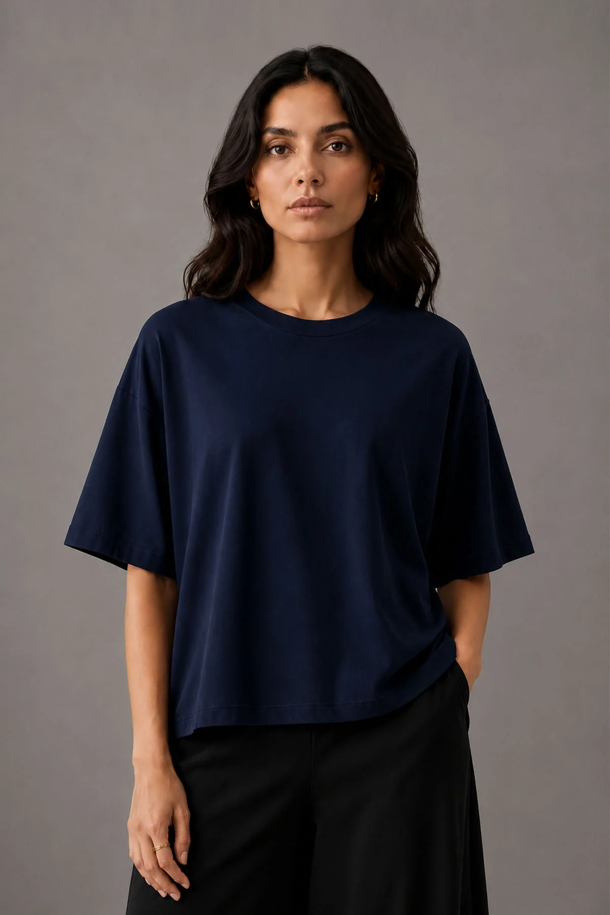 BOXY T-SHIRT CREW SUPIMA COTTON - Image 2
