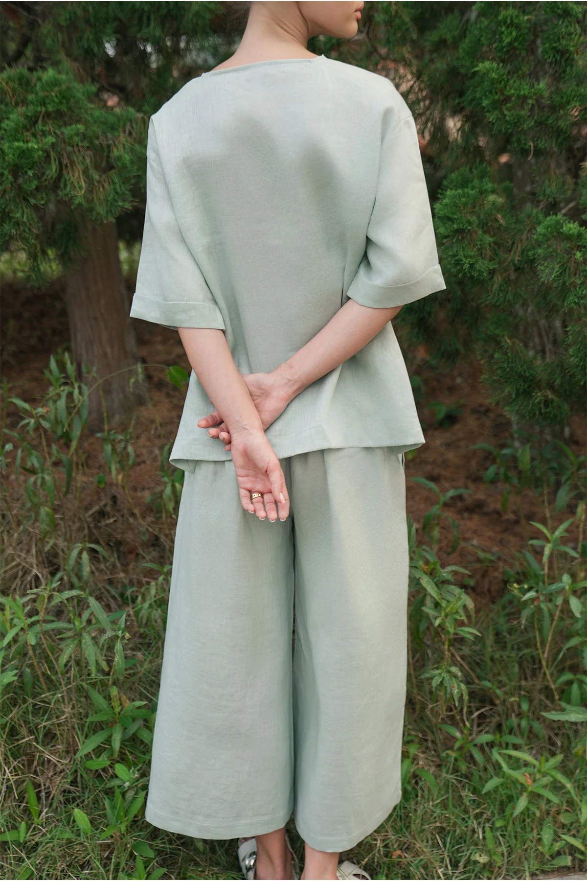CROPPED PANTS- 100% LINEN - Image 3