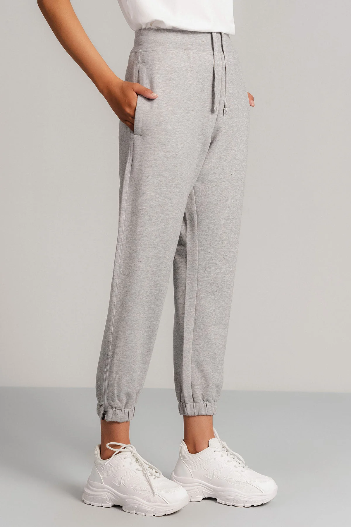 CROPPED WORKOUT PANTS-FRENCH TERRY - Image 8