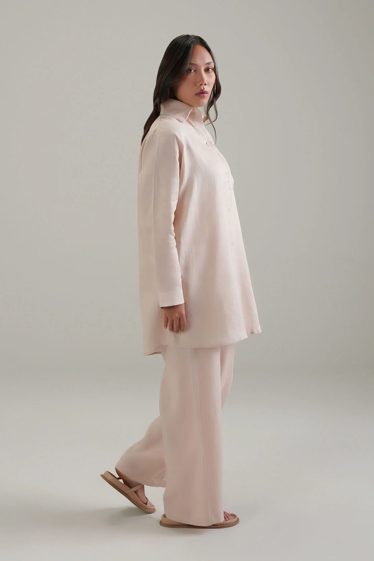 ELASTICATED RELAXED PANTS-100% LINEN - Image 4