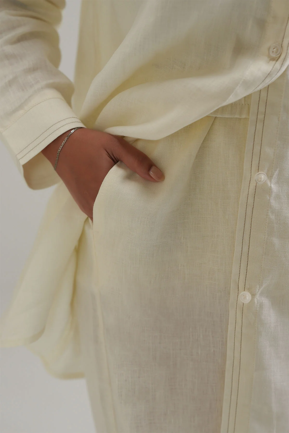 ELASTICATED RELAXED PANTS-100% LINEN - Image 3