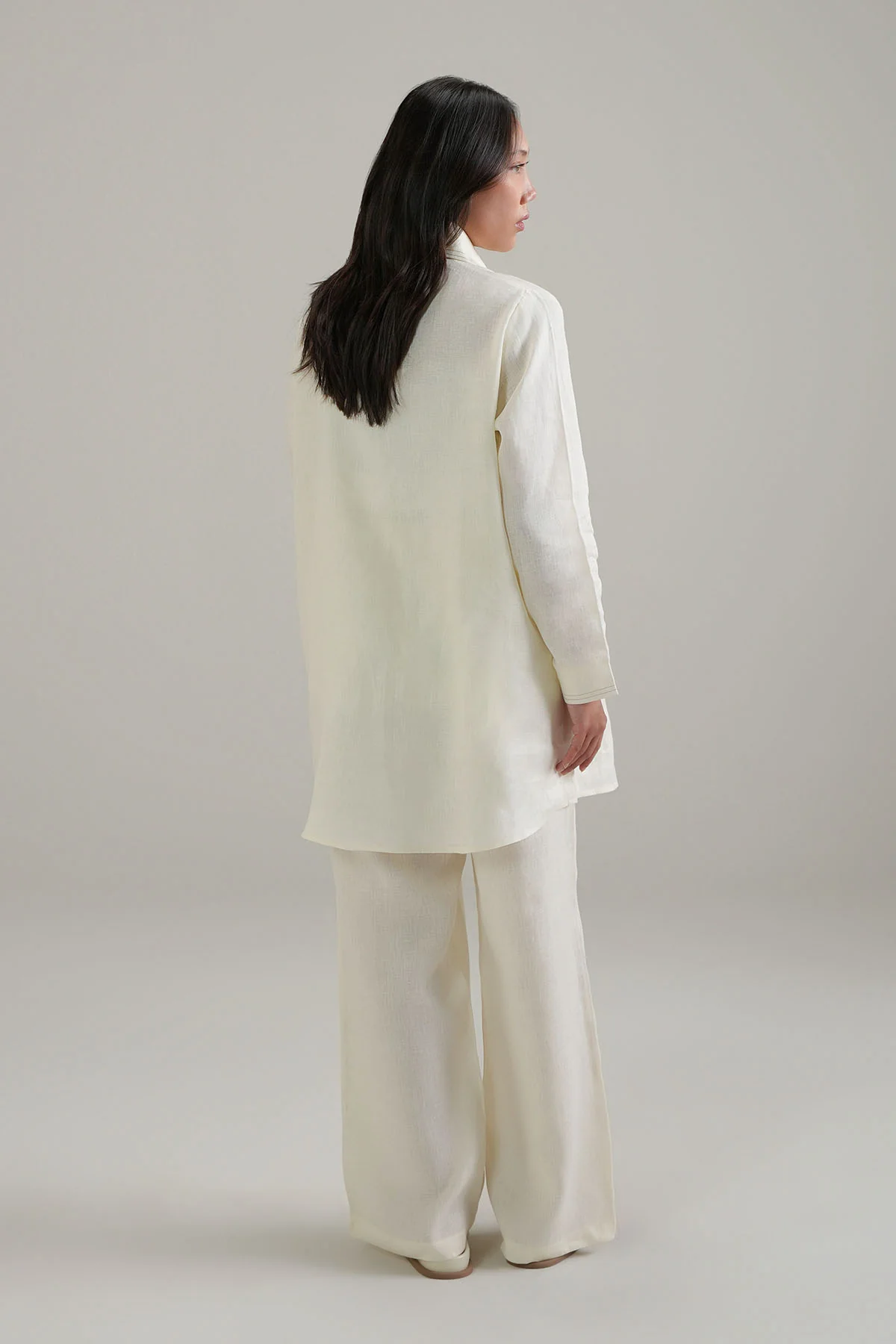 ELASTICATED RELAXED PANTS-100% LINEN - Image 5