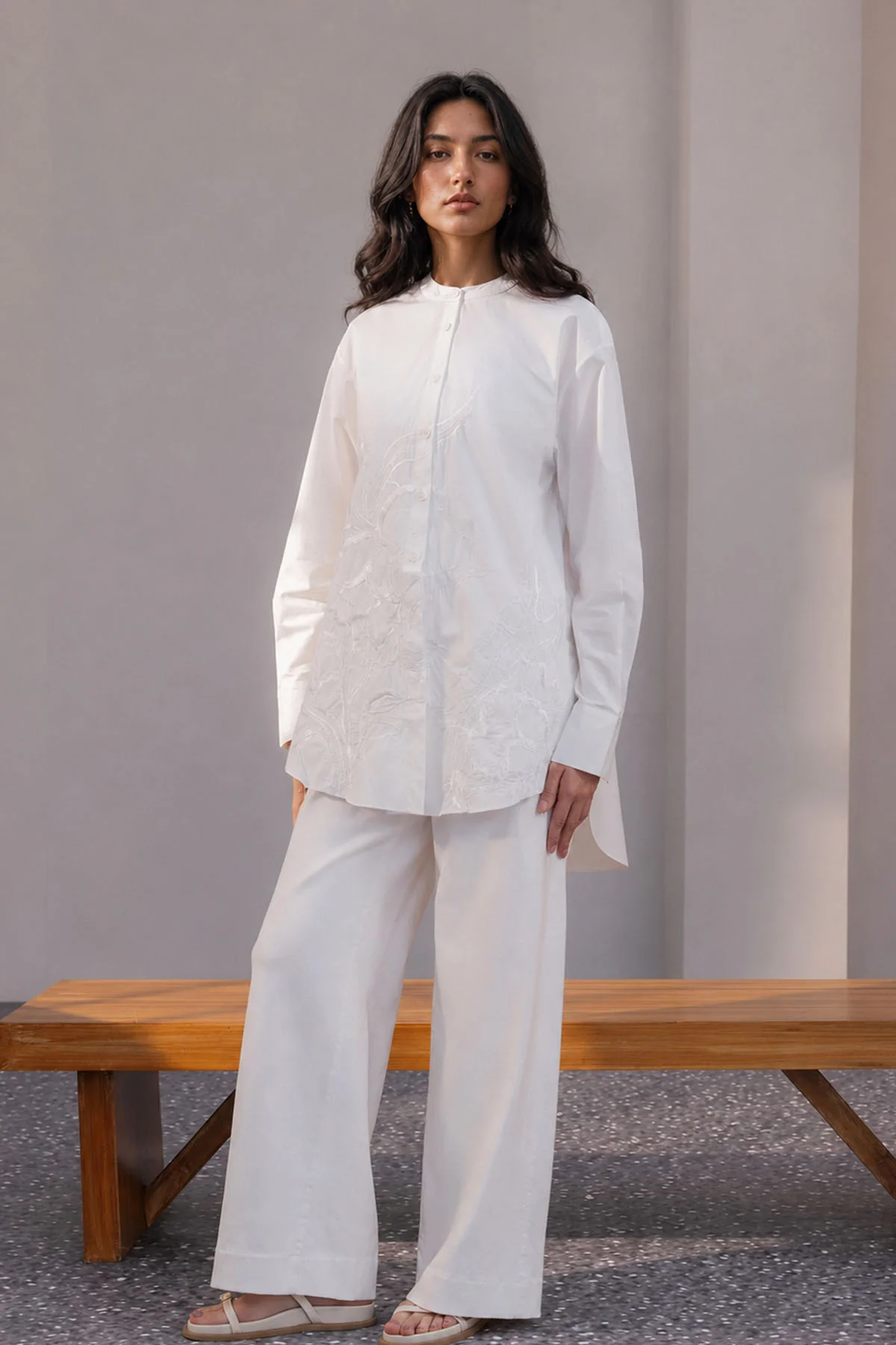 EMBROIDED POPLIN SHIRT
