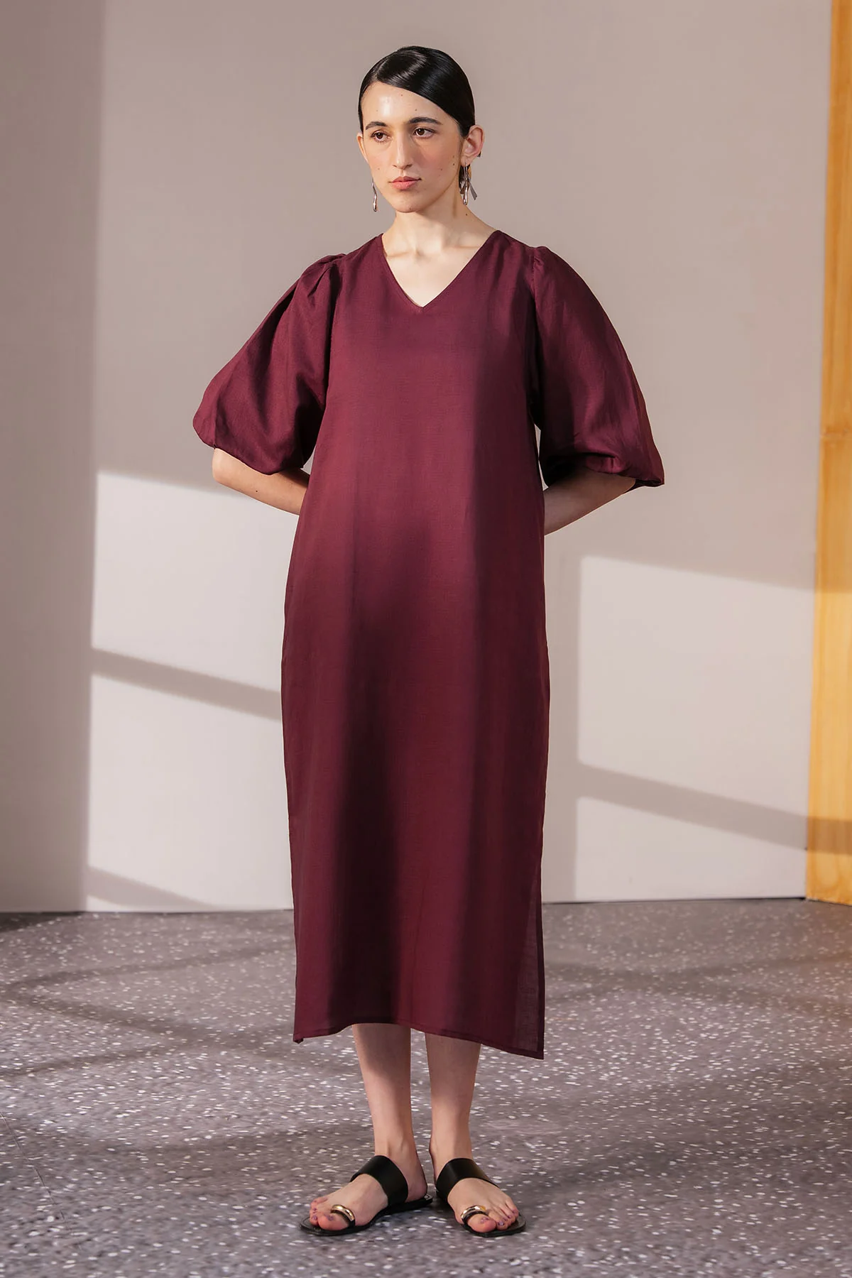 LINEN BLEND LONG DRESS - Image 3