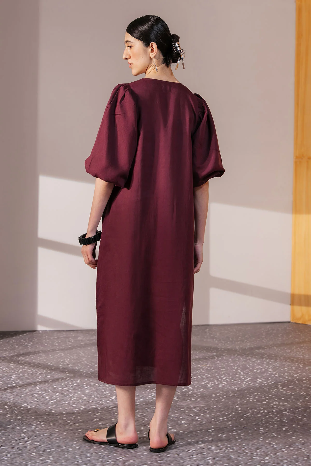 LINEN BLEND LONG DRESS - Image 4