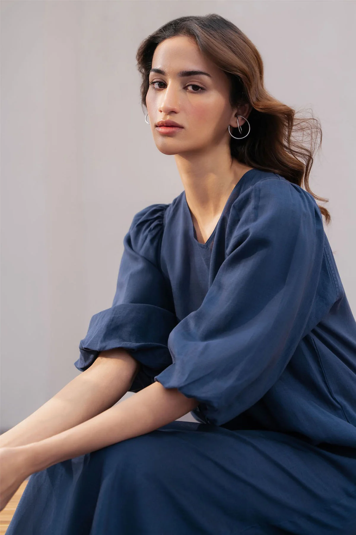 LINEN BLEND LONG DRESS - Image 5