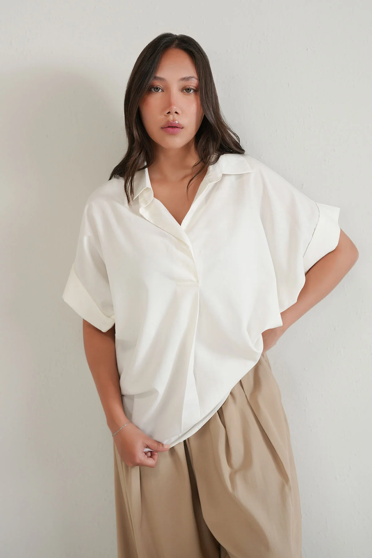 LINEN BLEND RELAXED TOP
