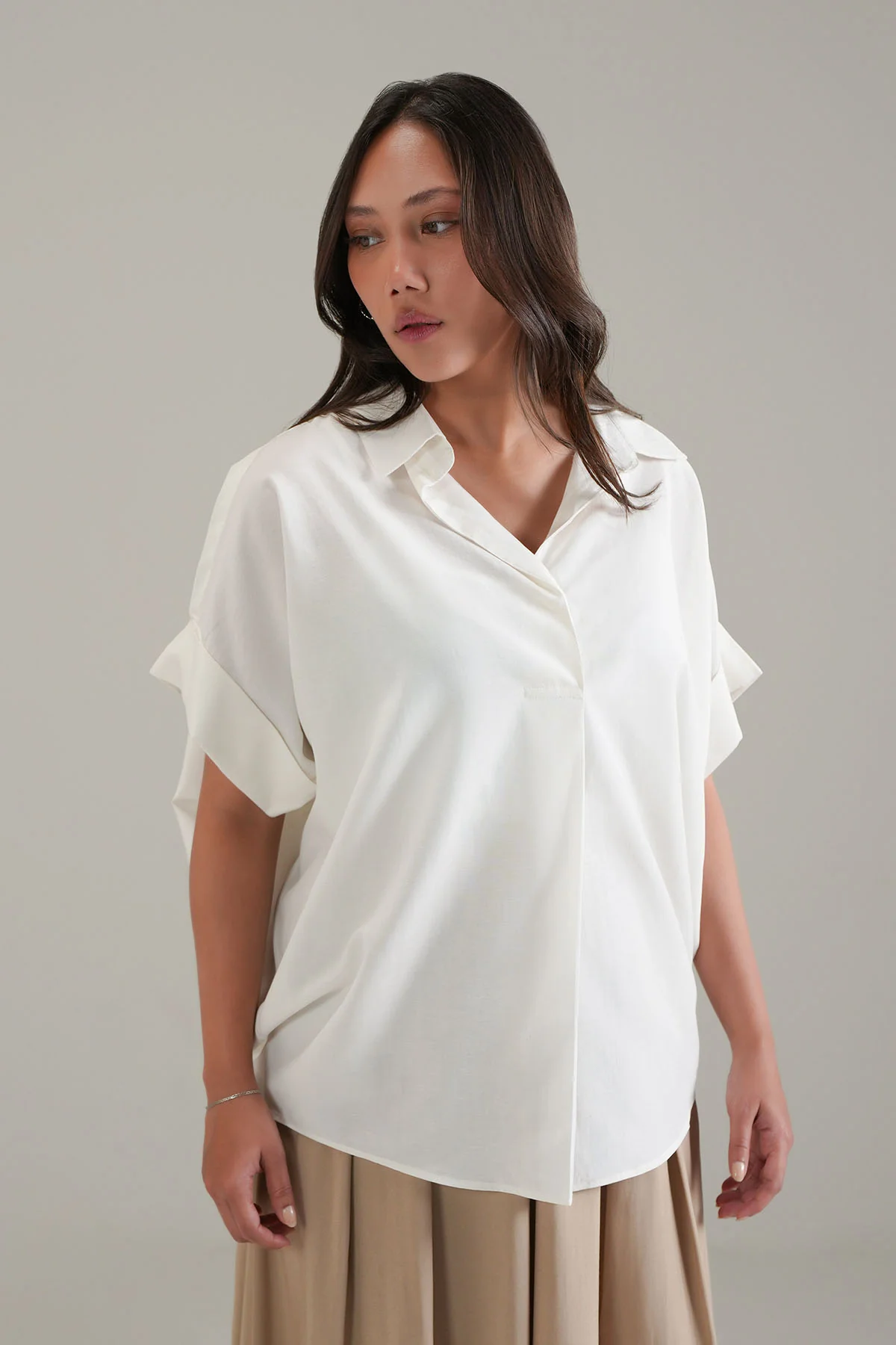LINEN BLEND RELAXED TOP - Image 4