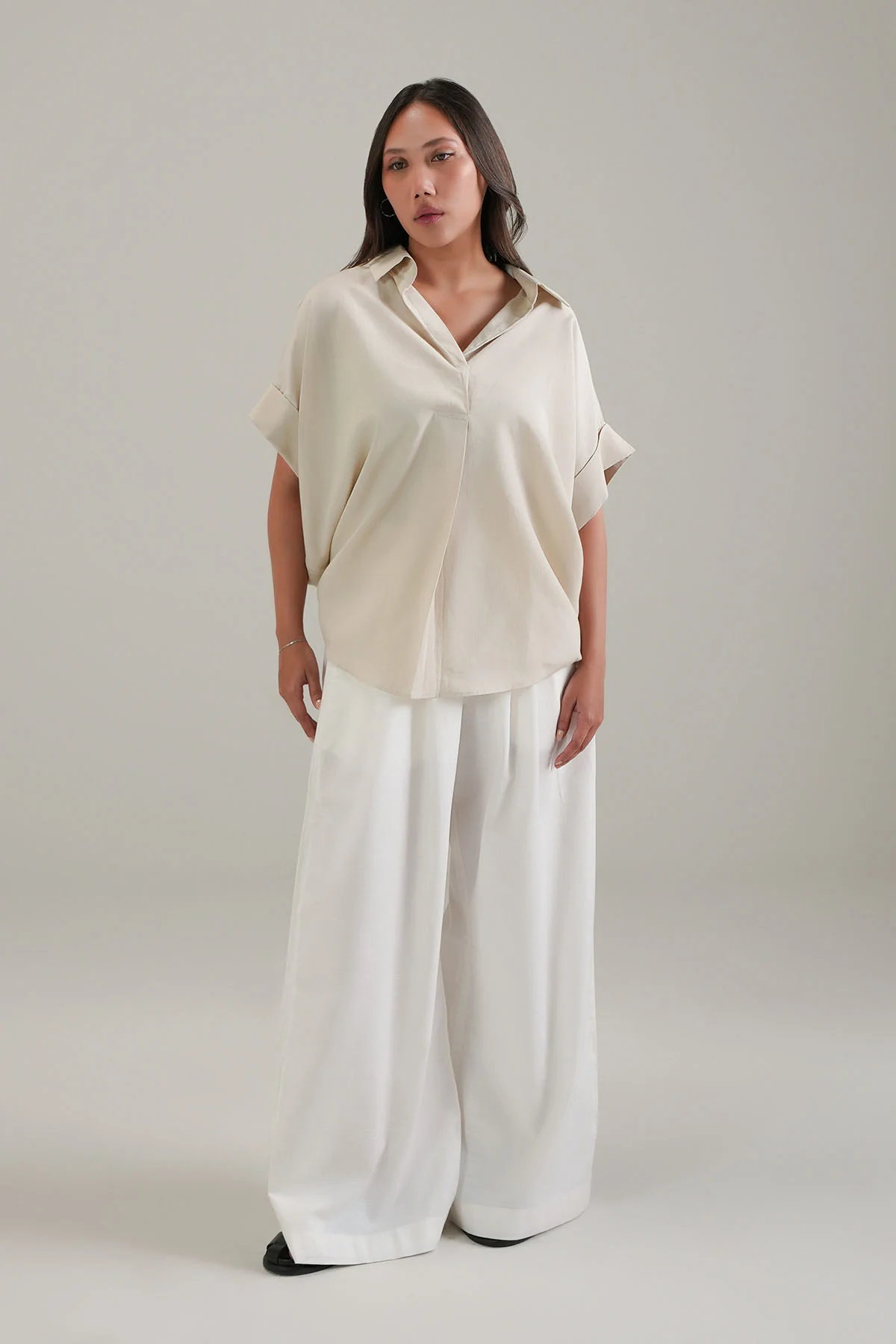 LINEN BLEND RELAXED TOP - Image 2