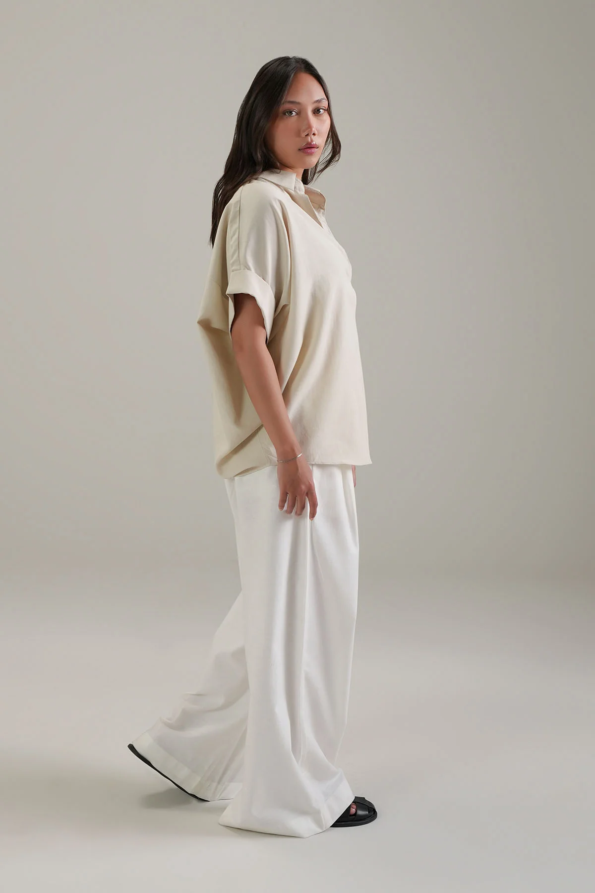 LINEN BLEND RELAXED TOP - Image 4