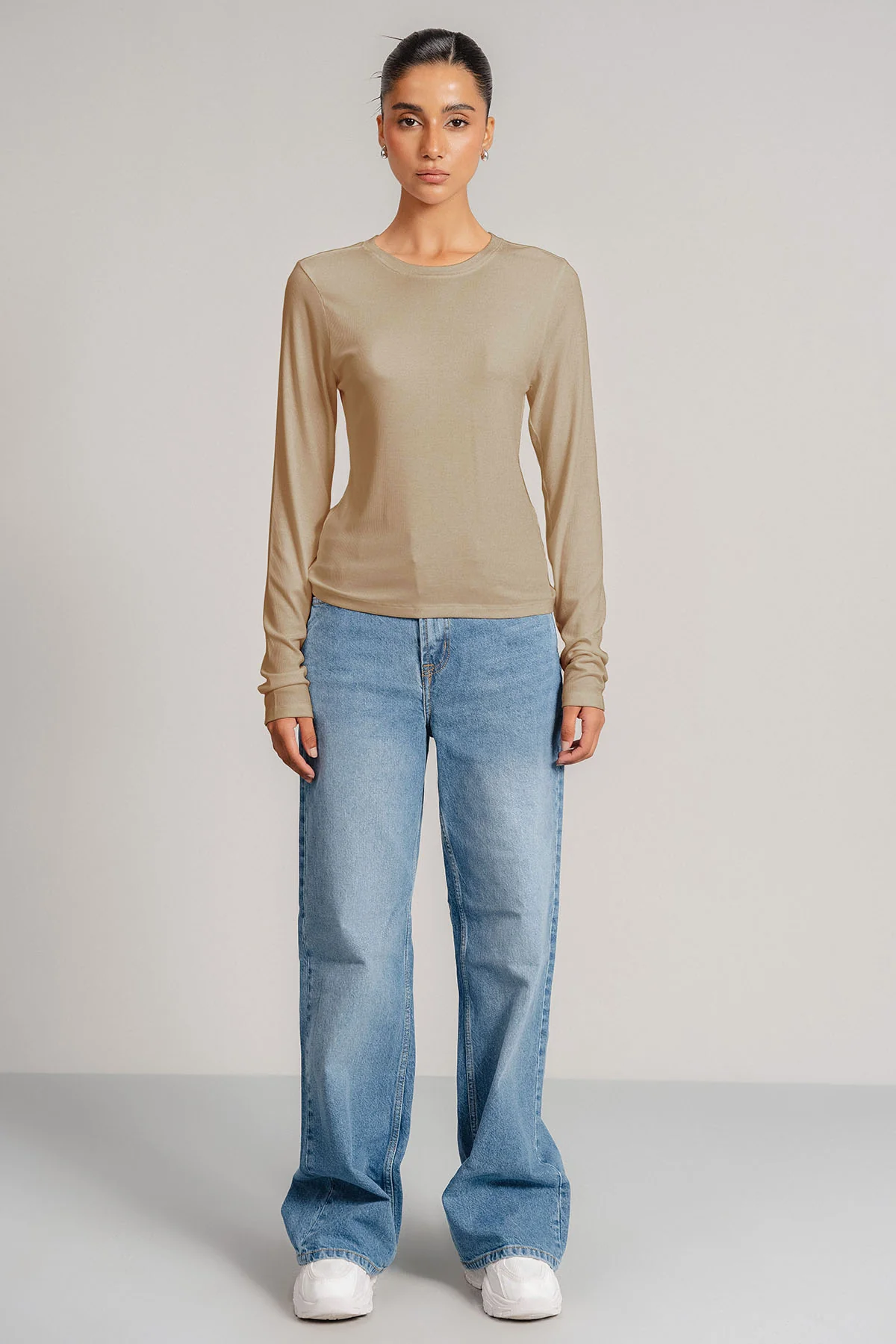 LONG SLEEVE RIBBED T-SHIRT