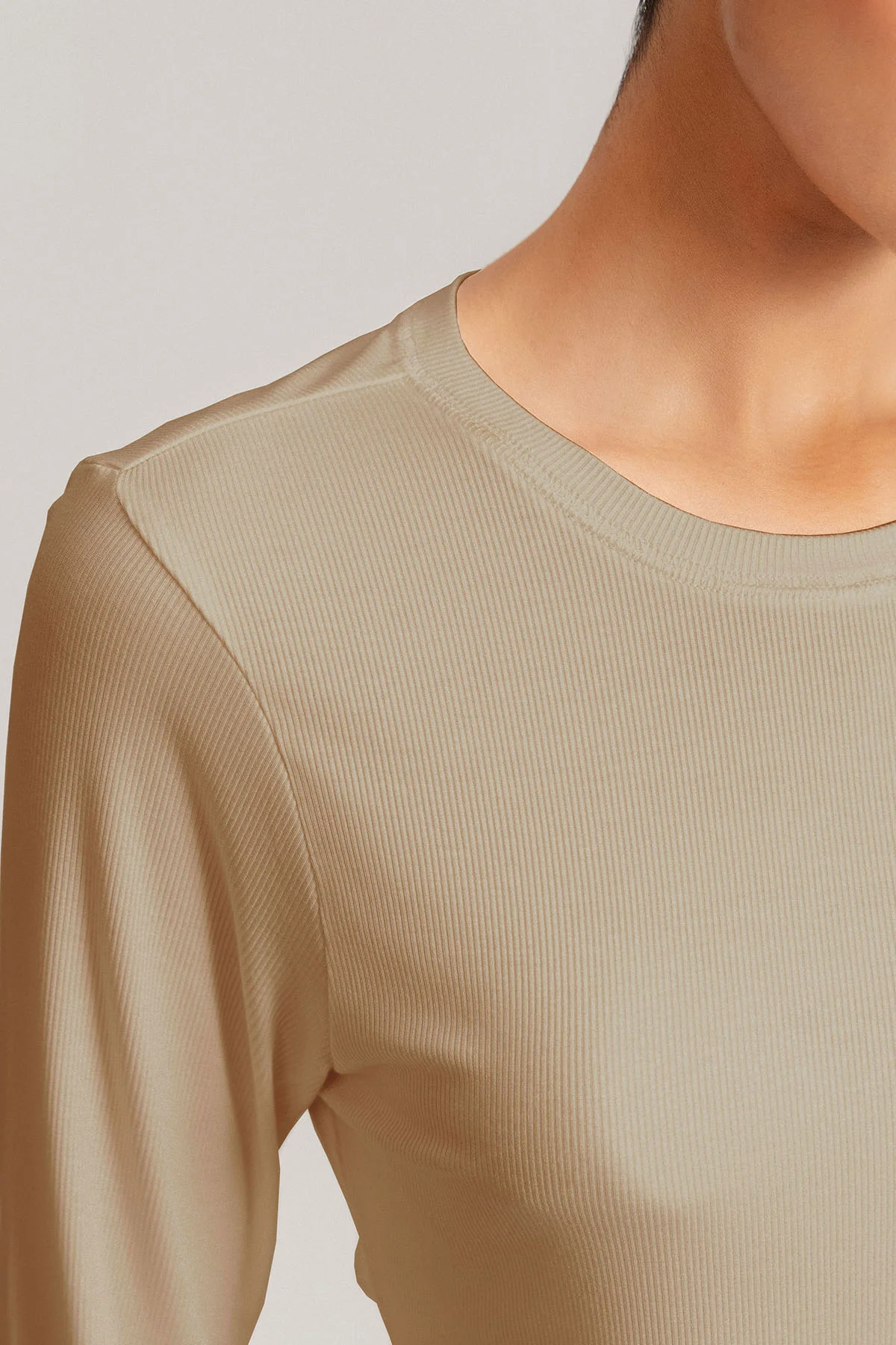 LONG SLEEVE RIBBED T-SHIRT - Image 2