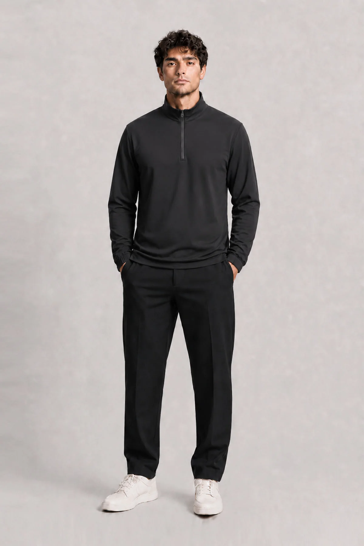 MEN TRAIN QUARTER ZIPPER-RIP STOP