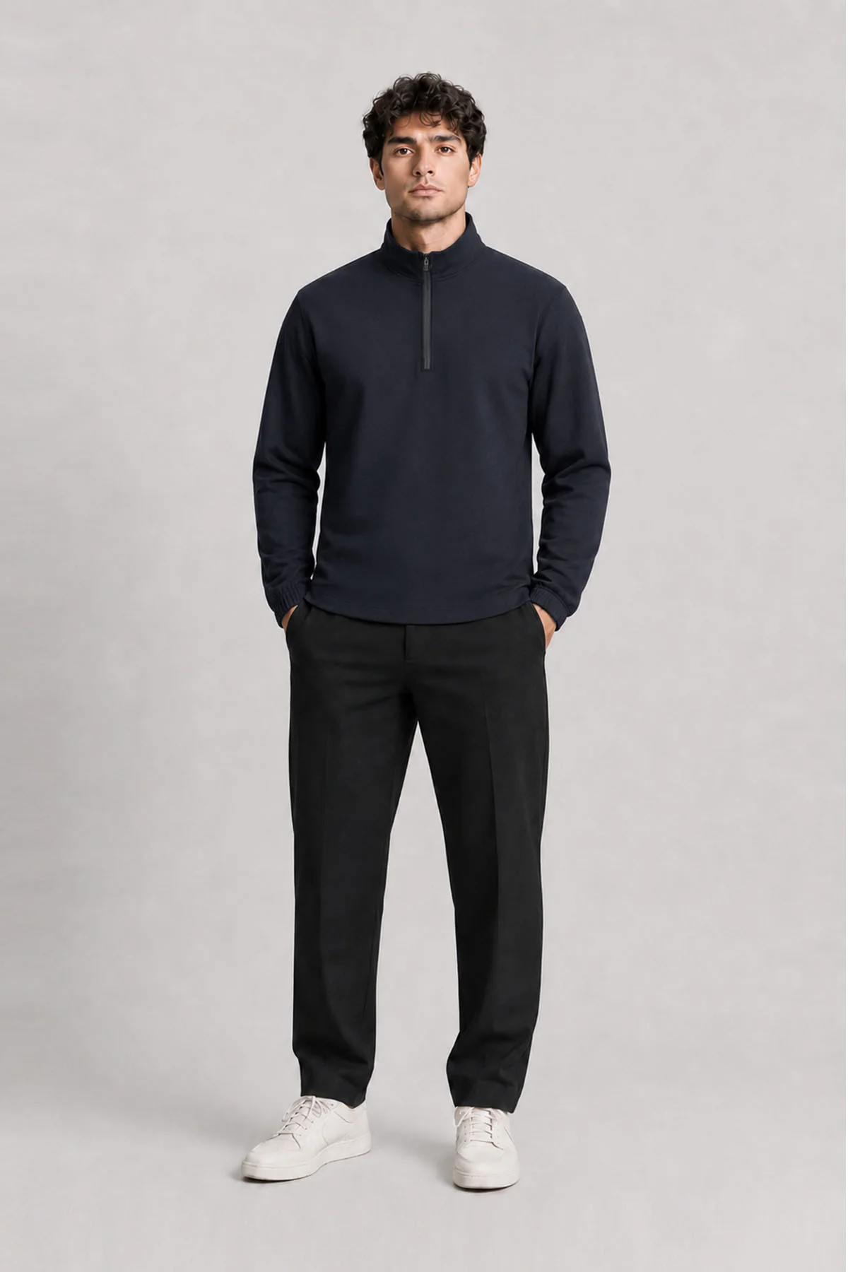 MEN TRAIN QUARTER ZIPPER-RIP STOP