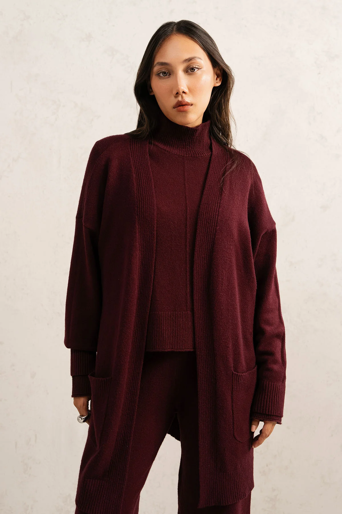DEEP BURGUNDY KNIT SET