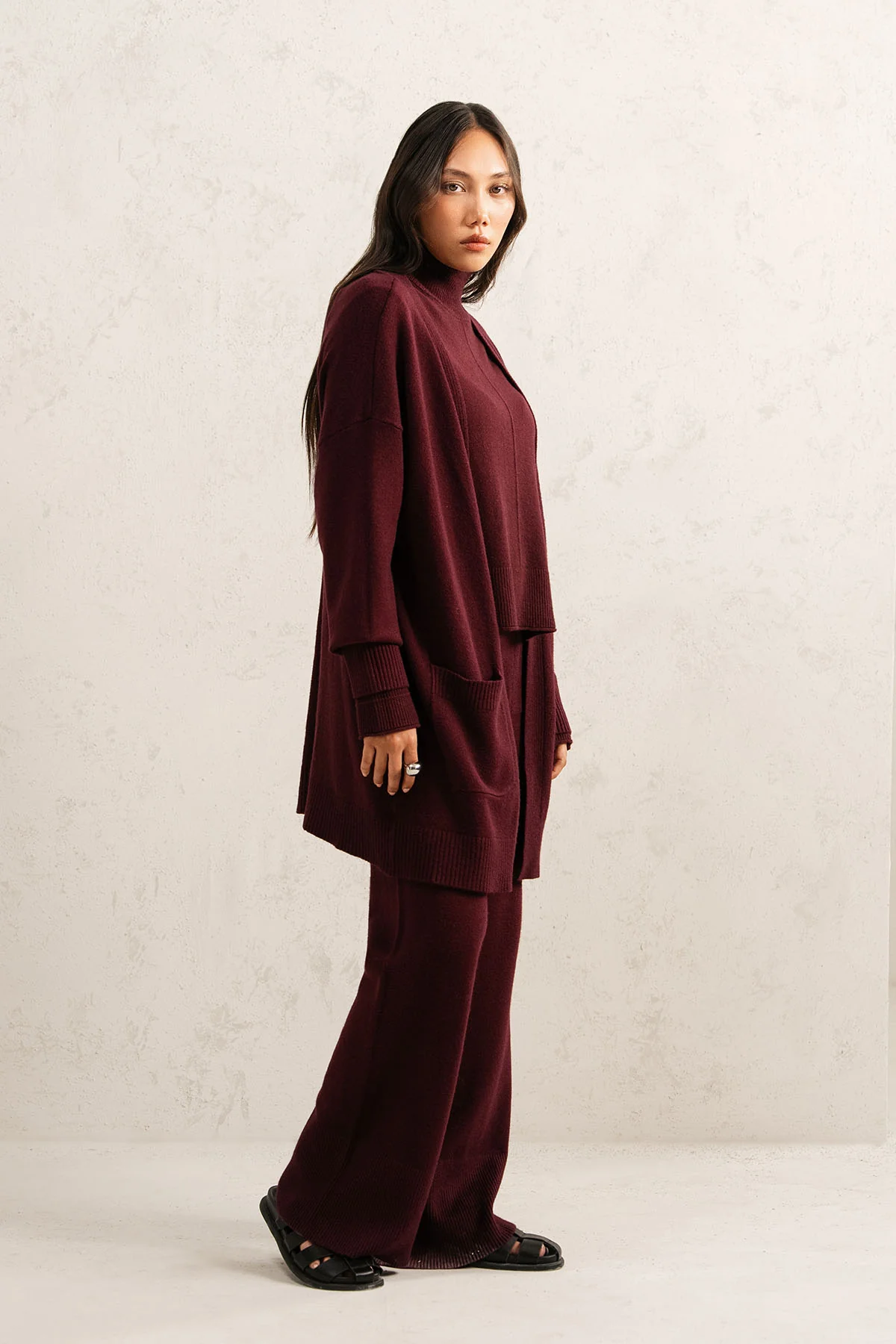 DEEP BURGUNDY KNIT SET - Image 6