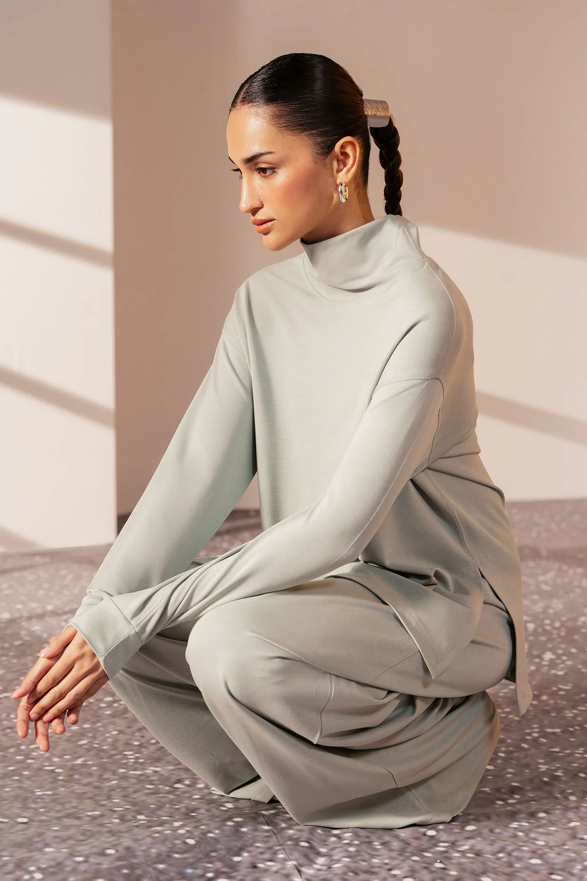 MOCK NECK SIDE SLIT CLOUDLUX - Image 3