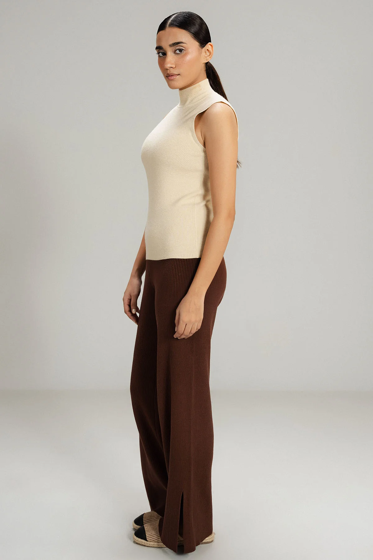 OATMEAL MOCK NECK SWEATER - KNIT WEAR - Image 6