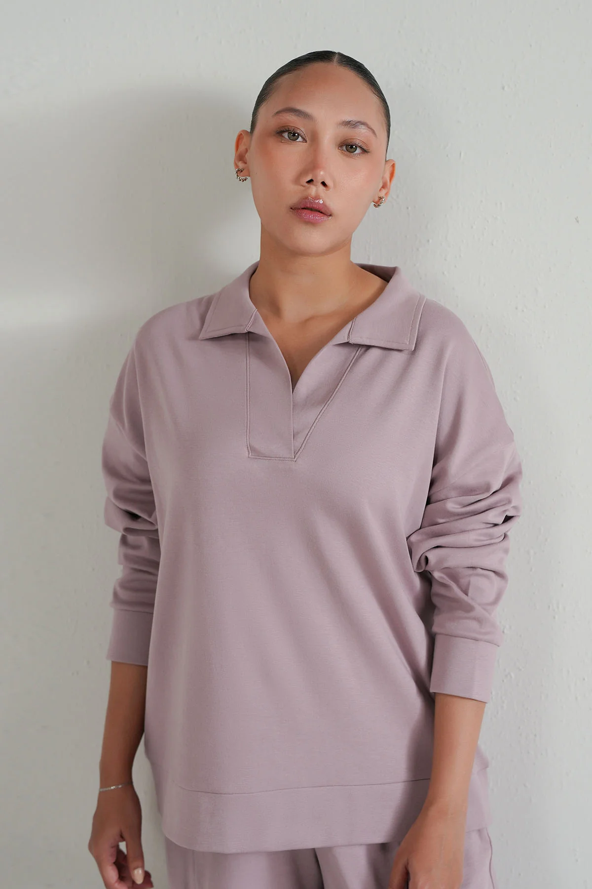 OPEN COLLAR TOP - DOUBLE KNIT - Image 6