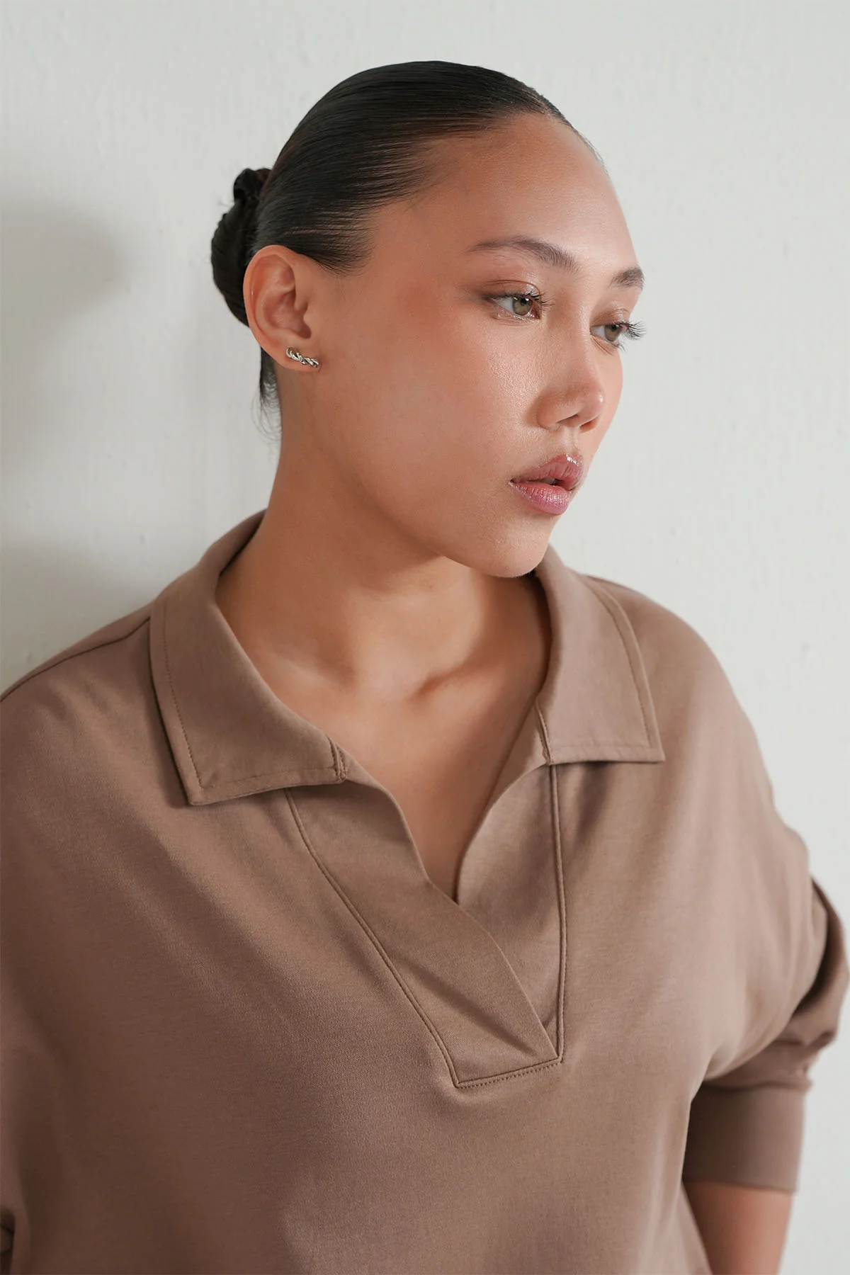 OPEN COLLAR TOP - DOUBLE KNIT - Image 5