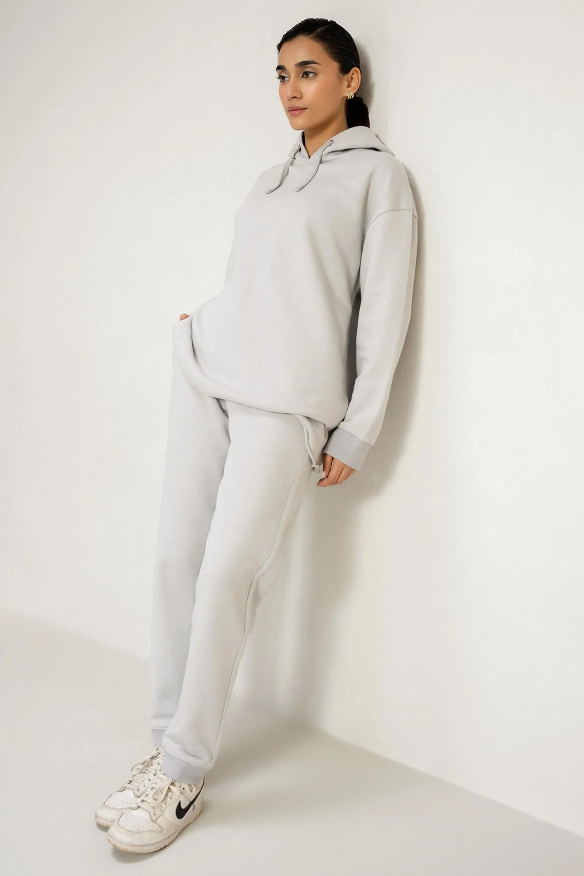 OVERSIZED LONG  HOODIE - PIMA FLEECE - Image 6