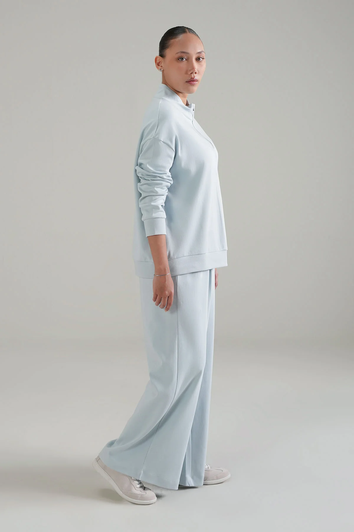 PLEATED WIDE LEG PANT DOUBLE KNIT - Image 3