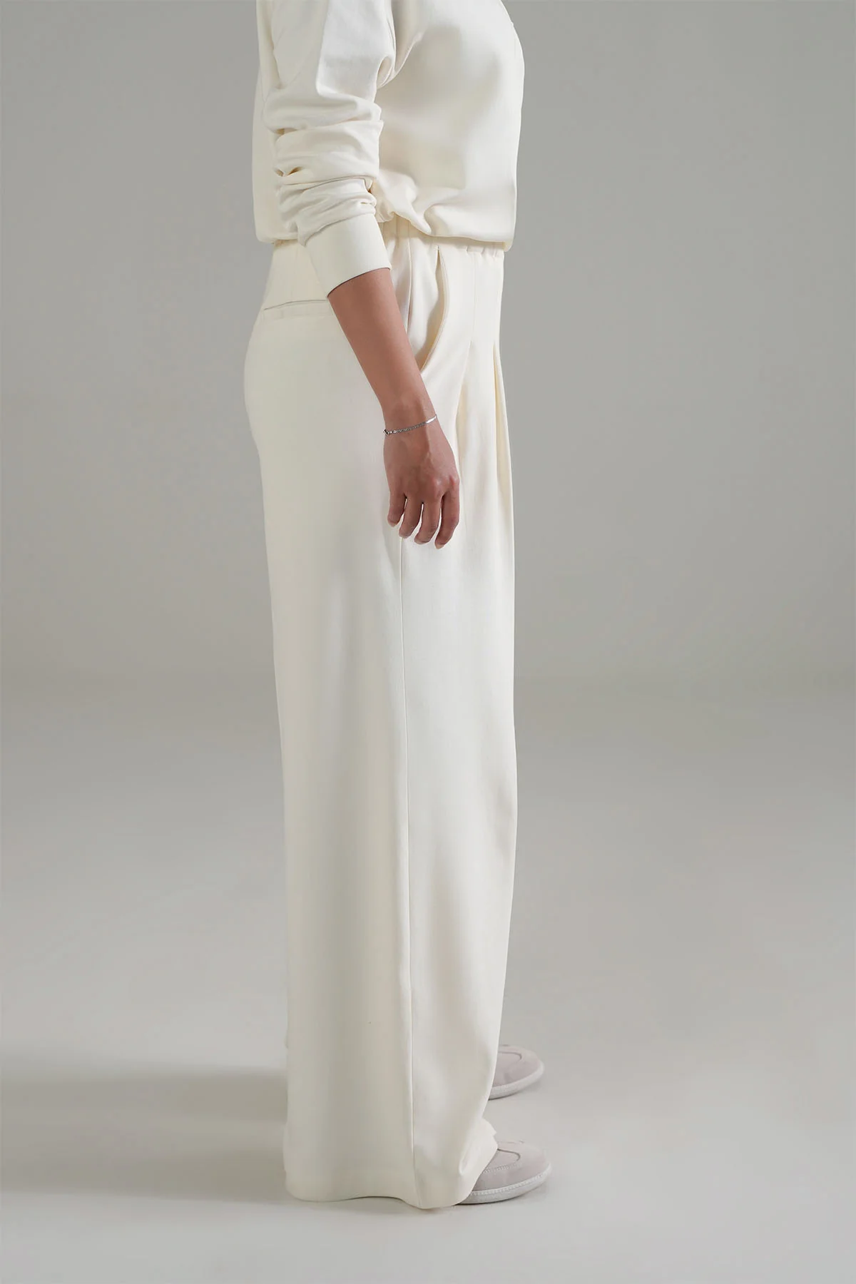 PLEATED WIDE LEG PANT DOUBLE KNIT - Image 2