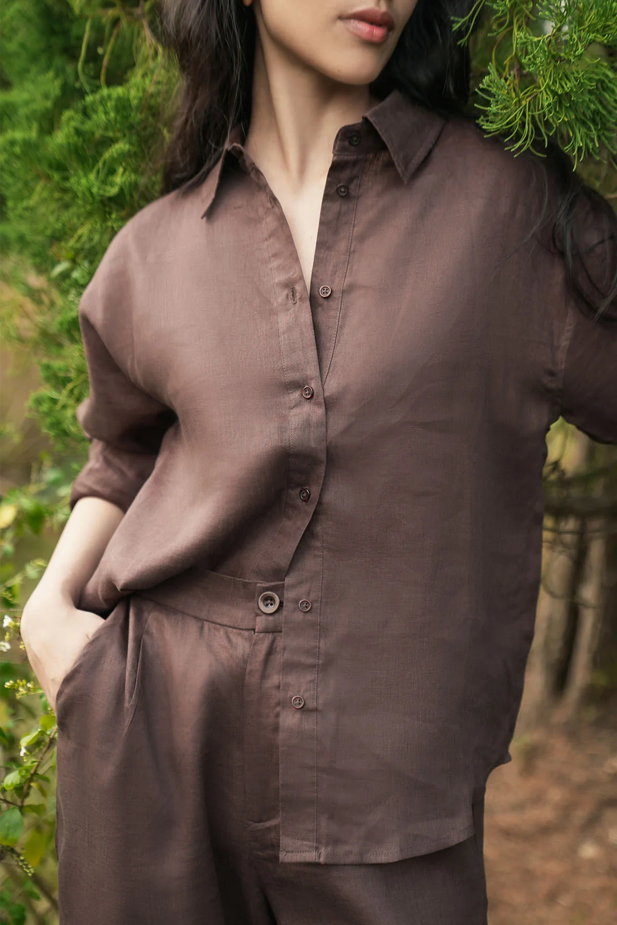 PLEATED WIDE PANTS-100% LINEN - Image 5