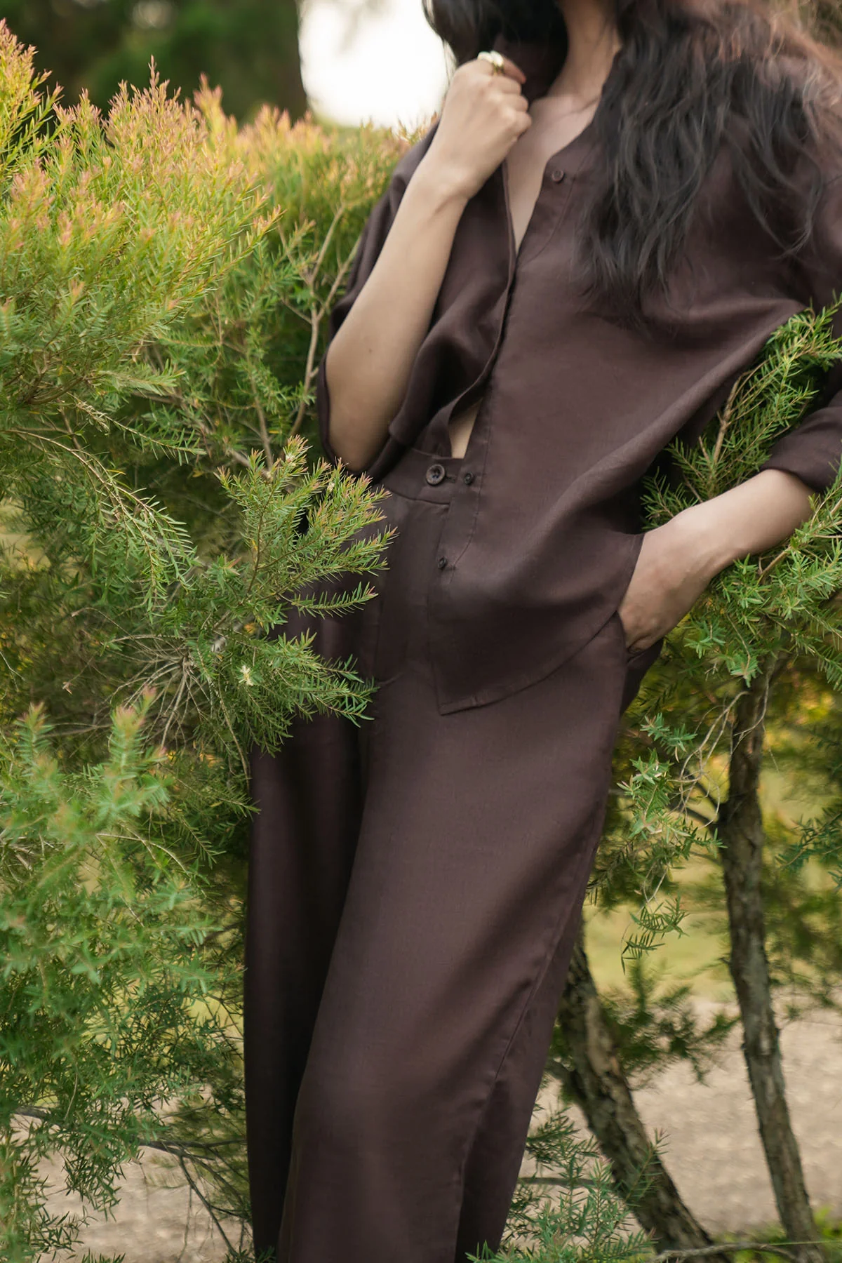 PLEATED WIDE PANTS-100% LINEN - Image 6