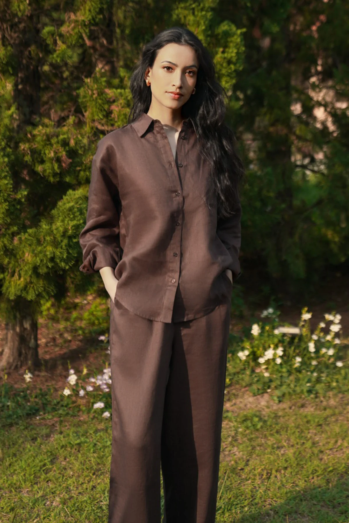 PLEATED WIDE PANTS-100% LINEN - Image 7