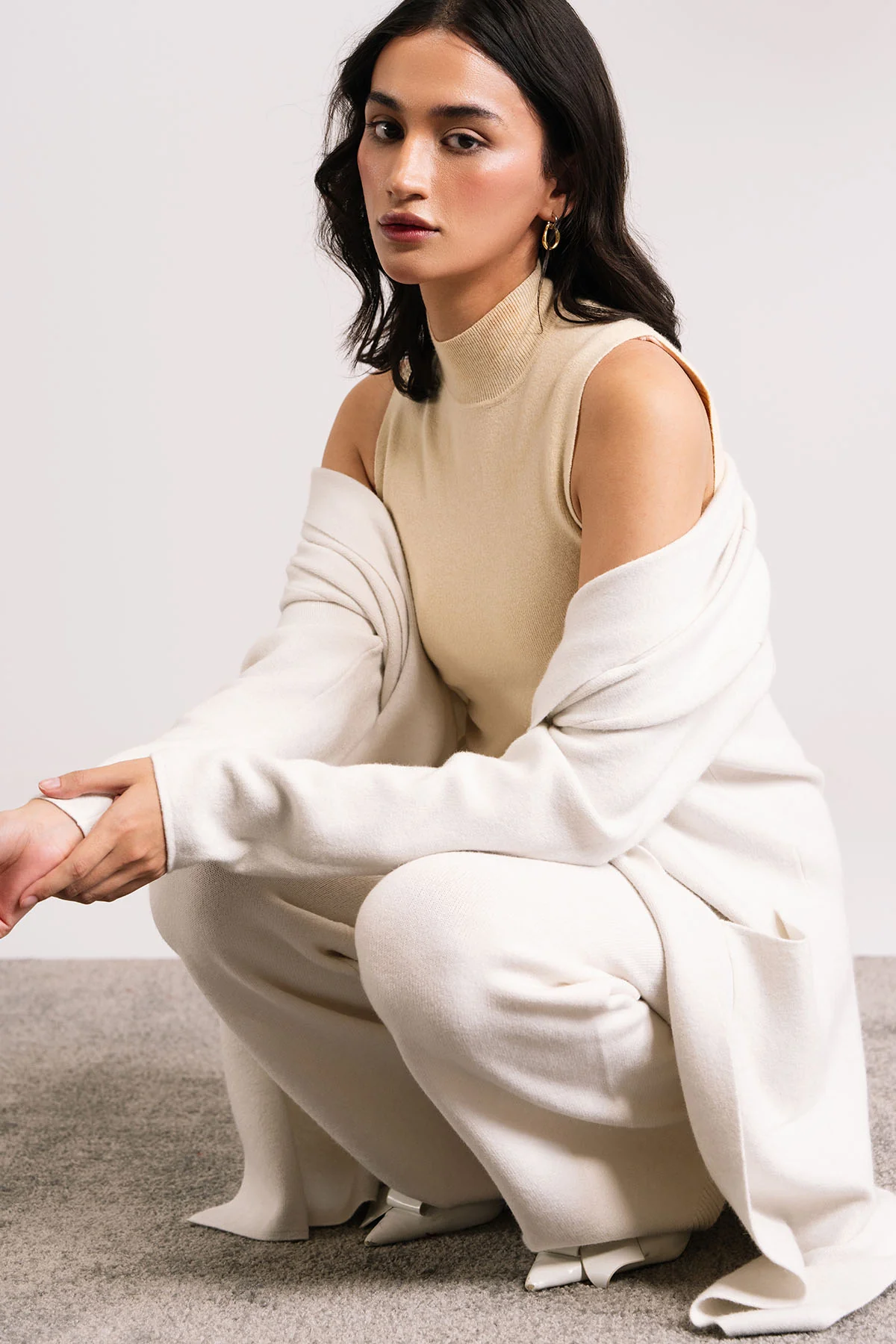 POWDER WHITE CARDIGAN - KNIT WEAR - Image 6