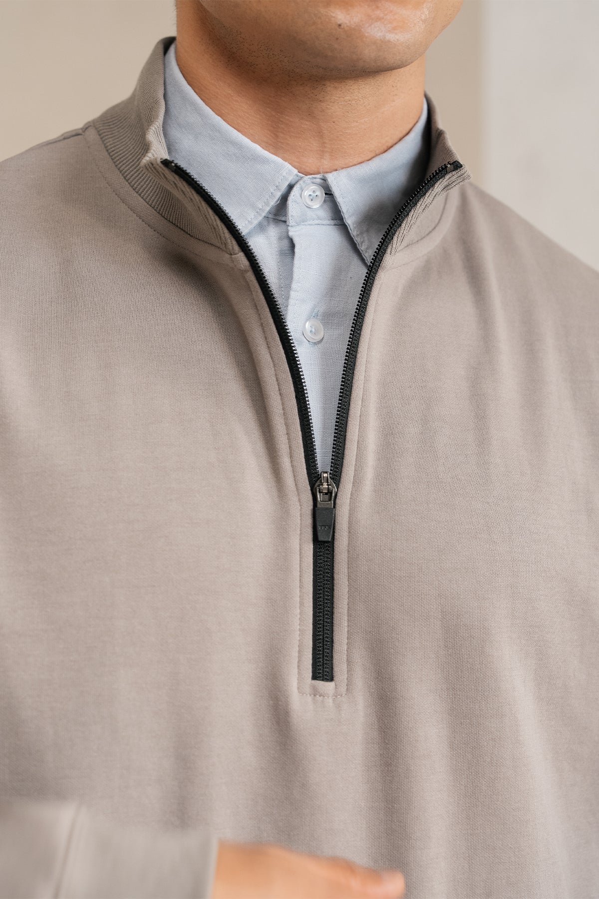 QUARTER ZIP BOXY FIT SWEATSHIRT - Image 2