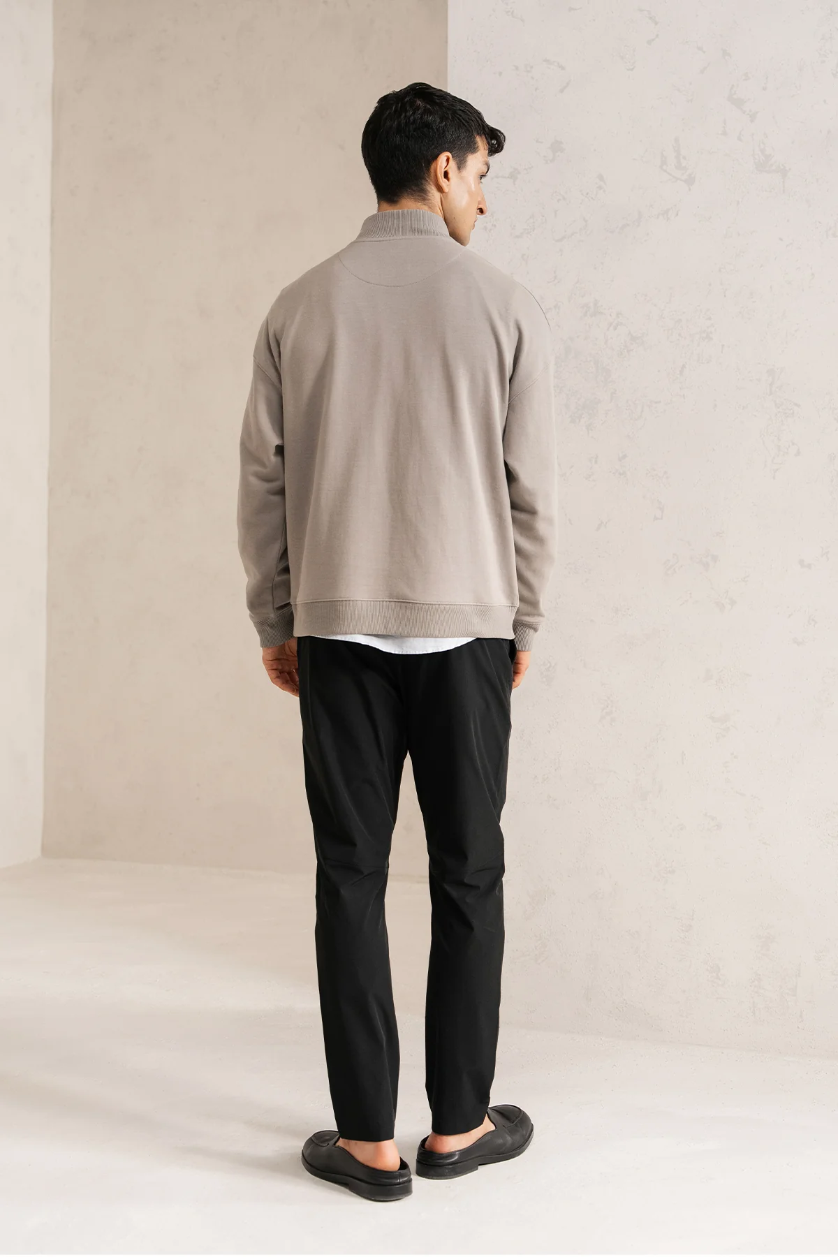 QUARTER ZIP BOXY FIT SWEATSHIRT - Image 3