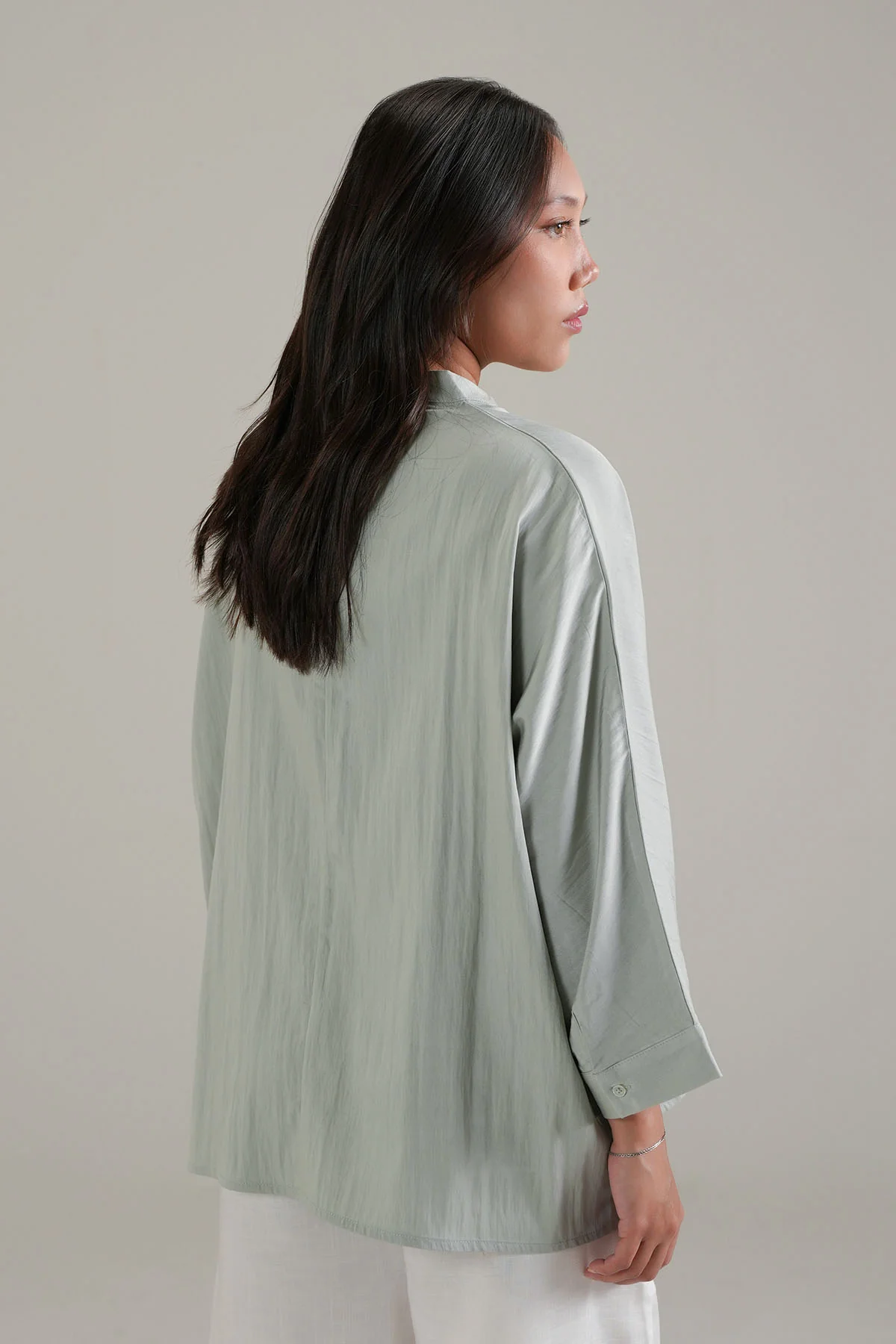 RELAXED BAND COLLAR SHIRT - Image 4