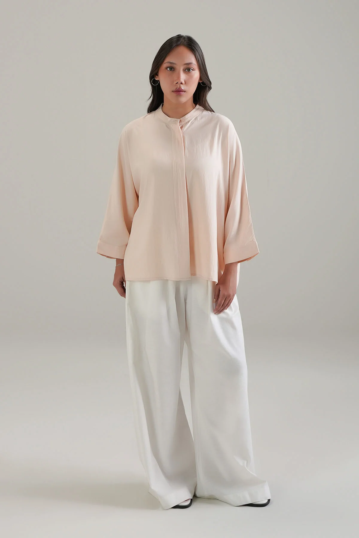 RELAXED BAND COLLAR SHIRT