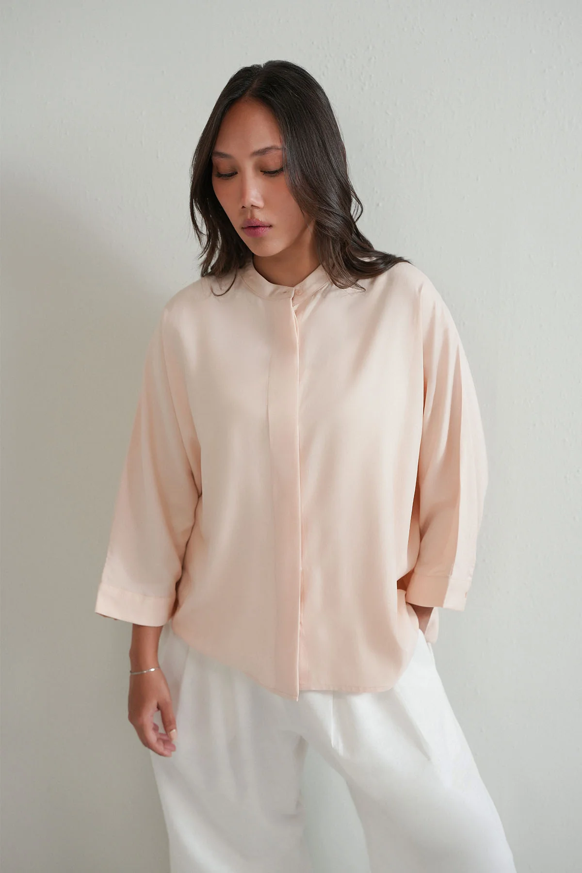 RELAXED BAND COLLAR SHIRT - Image 3