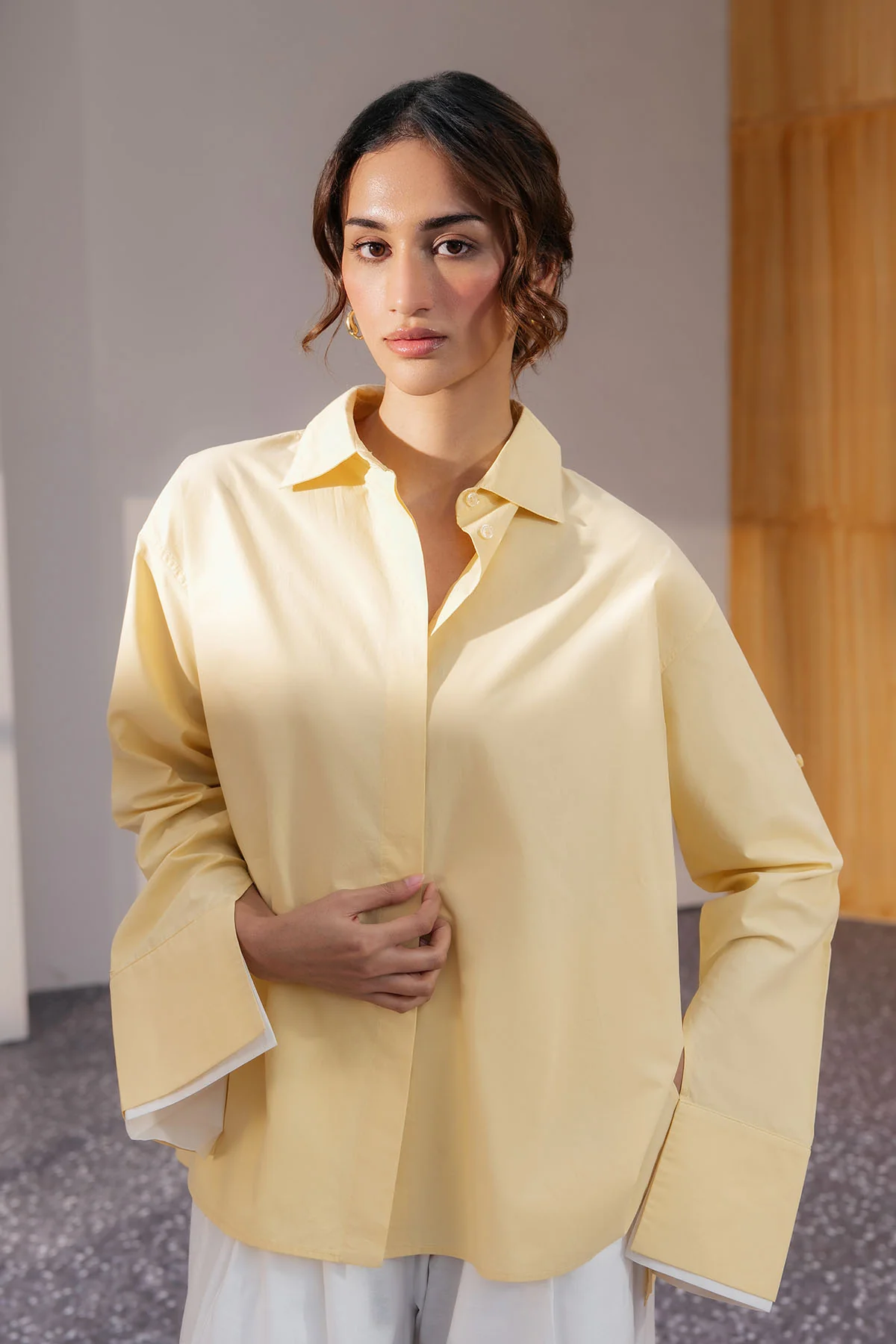 RELAXED DOUBLE CUFF SHIRT-POPLIN