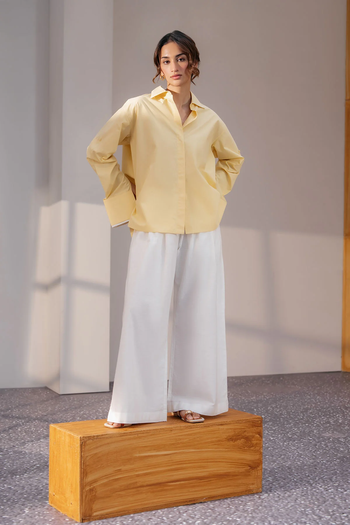 RELAXED DOUBLE CUFF SHIRT-POPLIN - Image 2