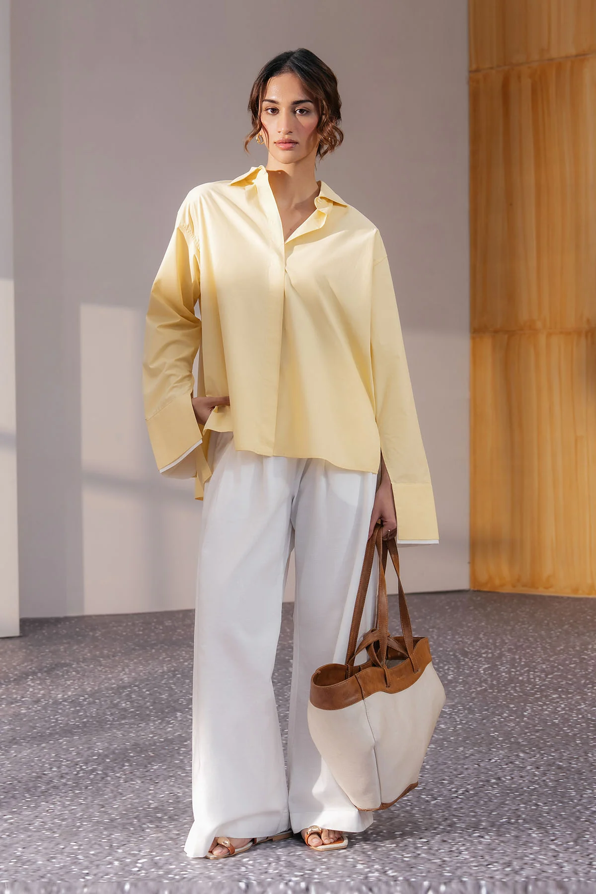 RELAXED DOUBLE CUFF SHIRT-POPLIN - Image 4