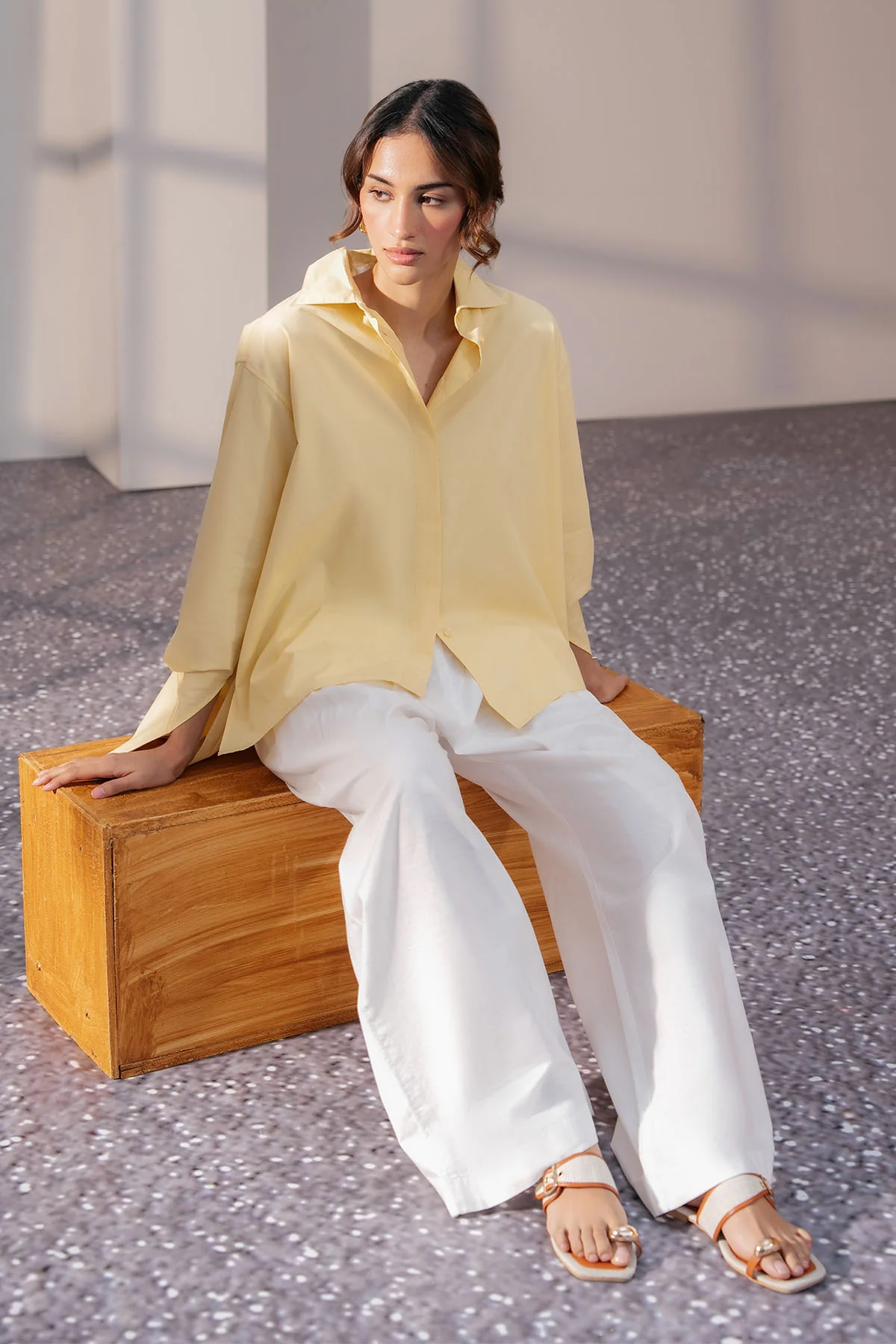 RELAXED DOUBLE CUFF SHIRT-POPLIN - Image 7