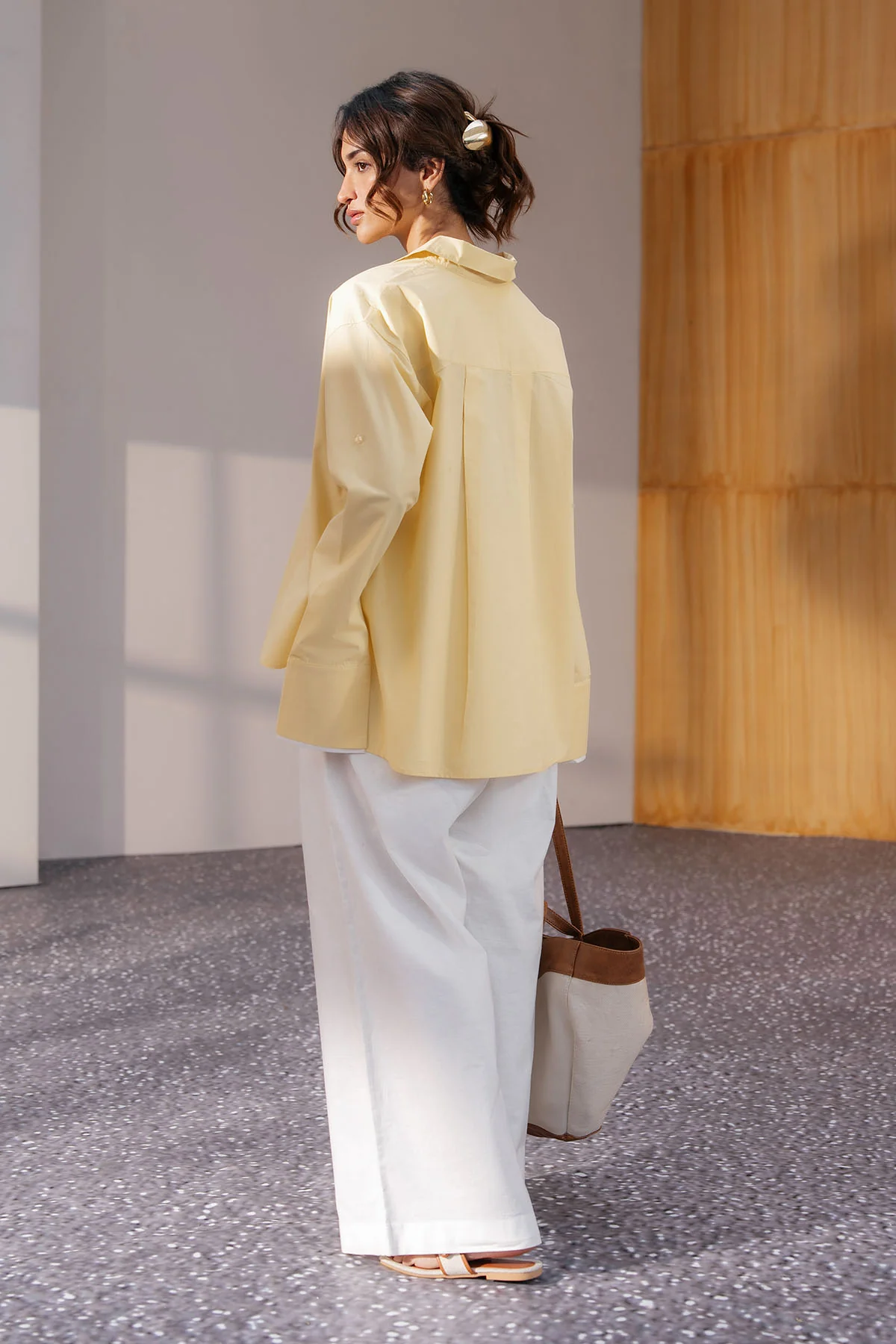 RELAXED DOUBLE CUFF SHIRT-POPLIN - Image 8
