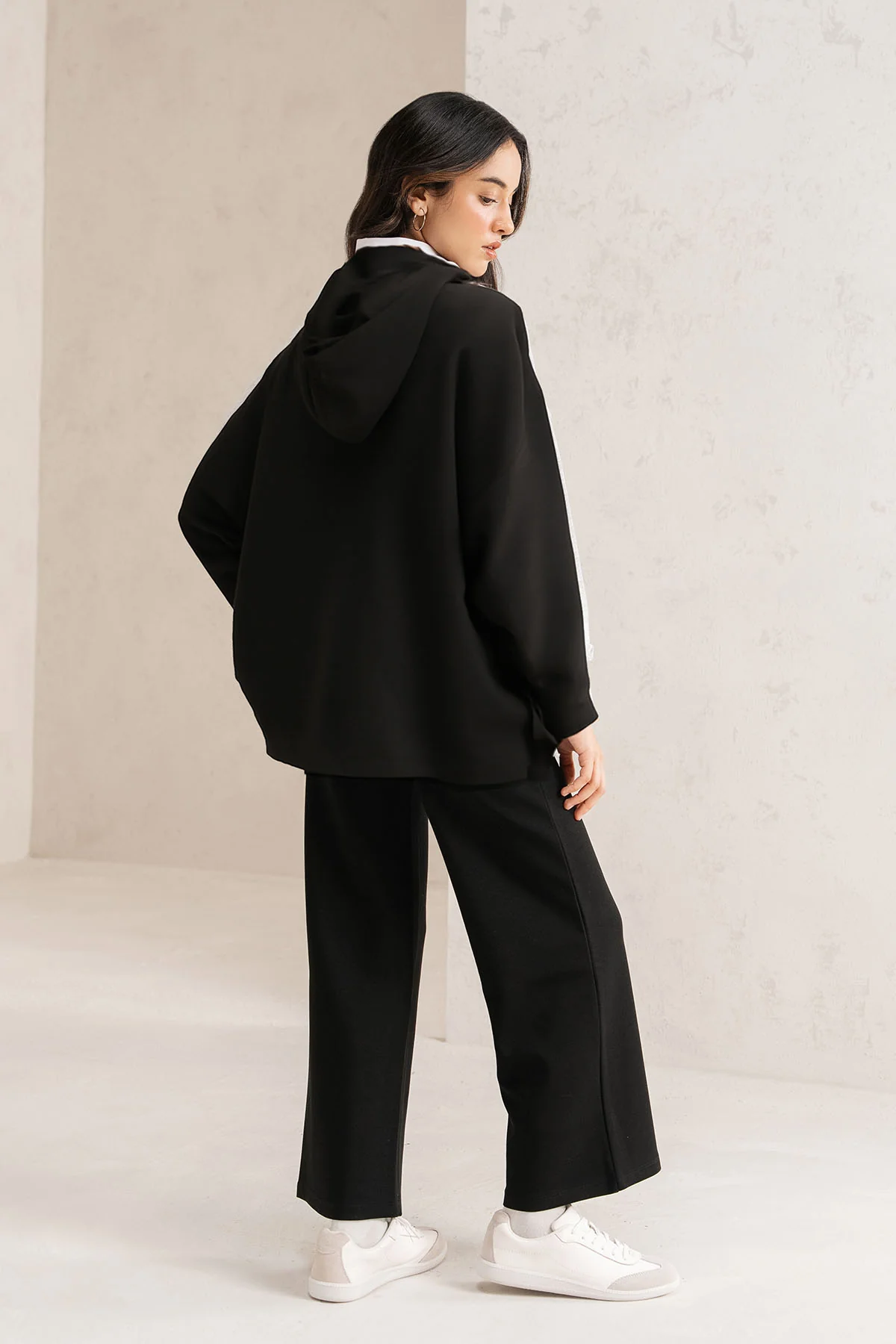 RELAXED LONG HOODIE-TERRY - Image 4
