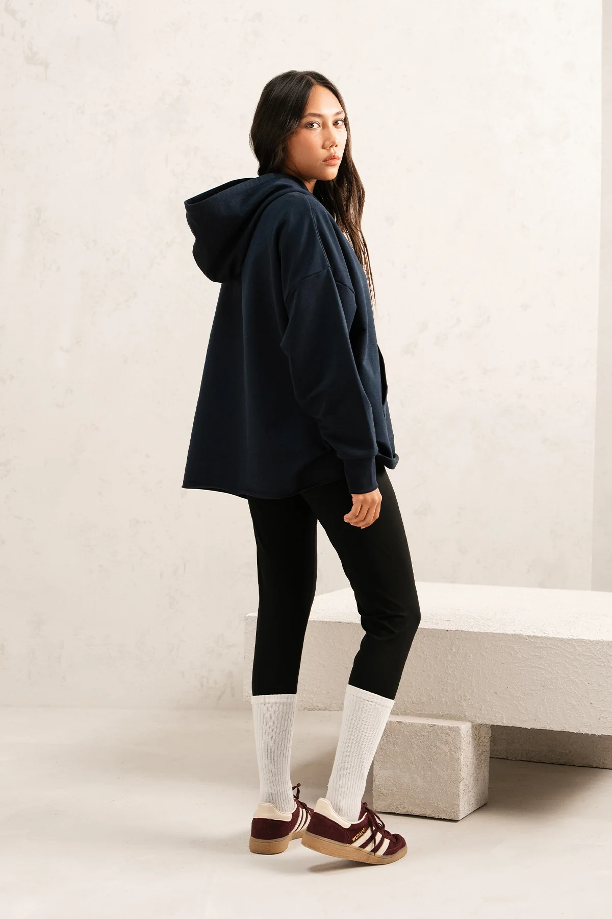 RELAXED LONG HOODIE-TERRY - Image 4