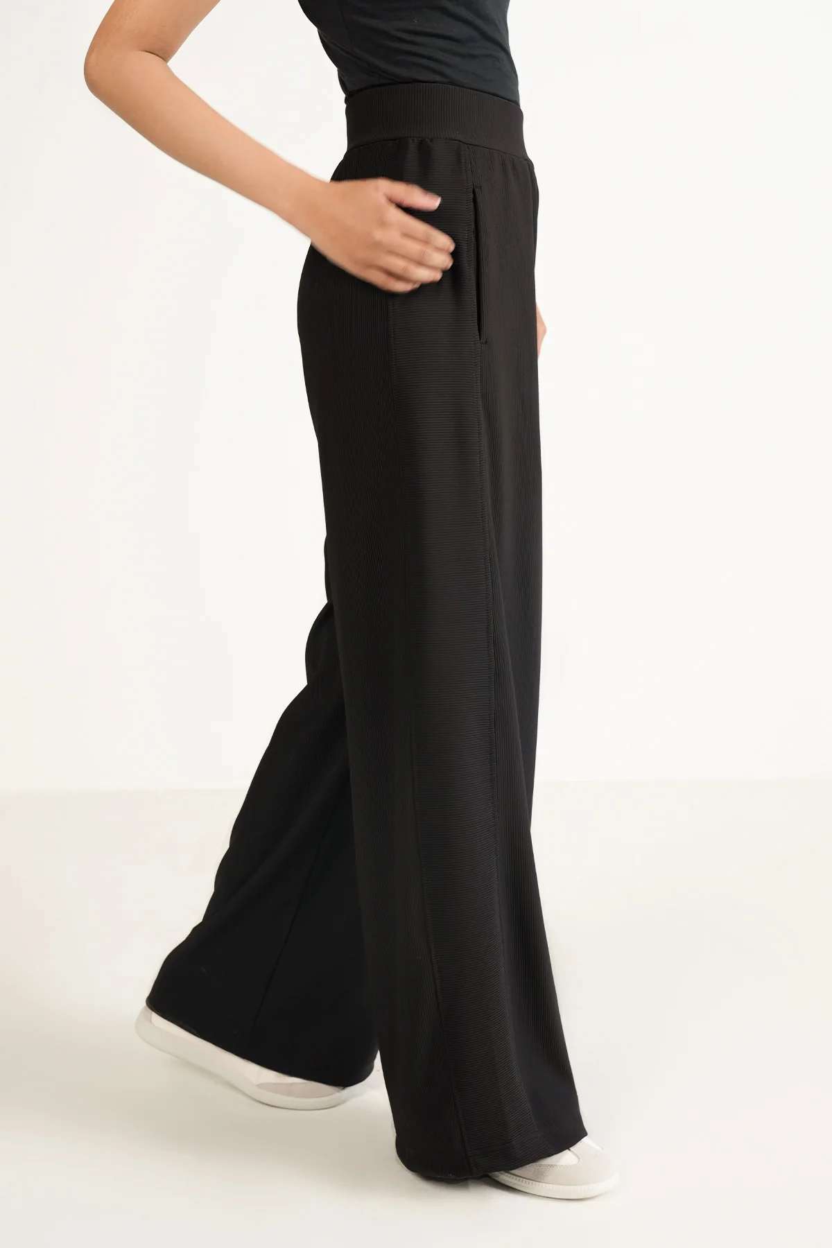 RIBBED WIDE LEG PANTS - Image 3